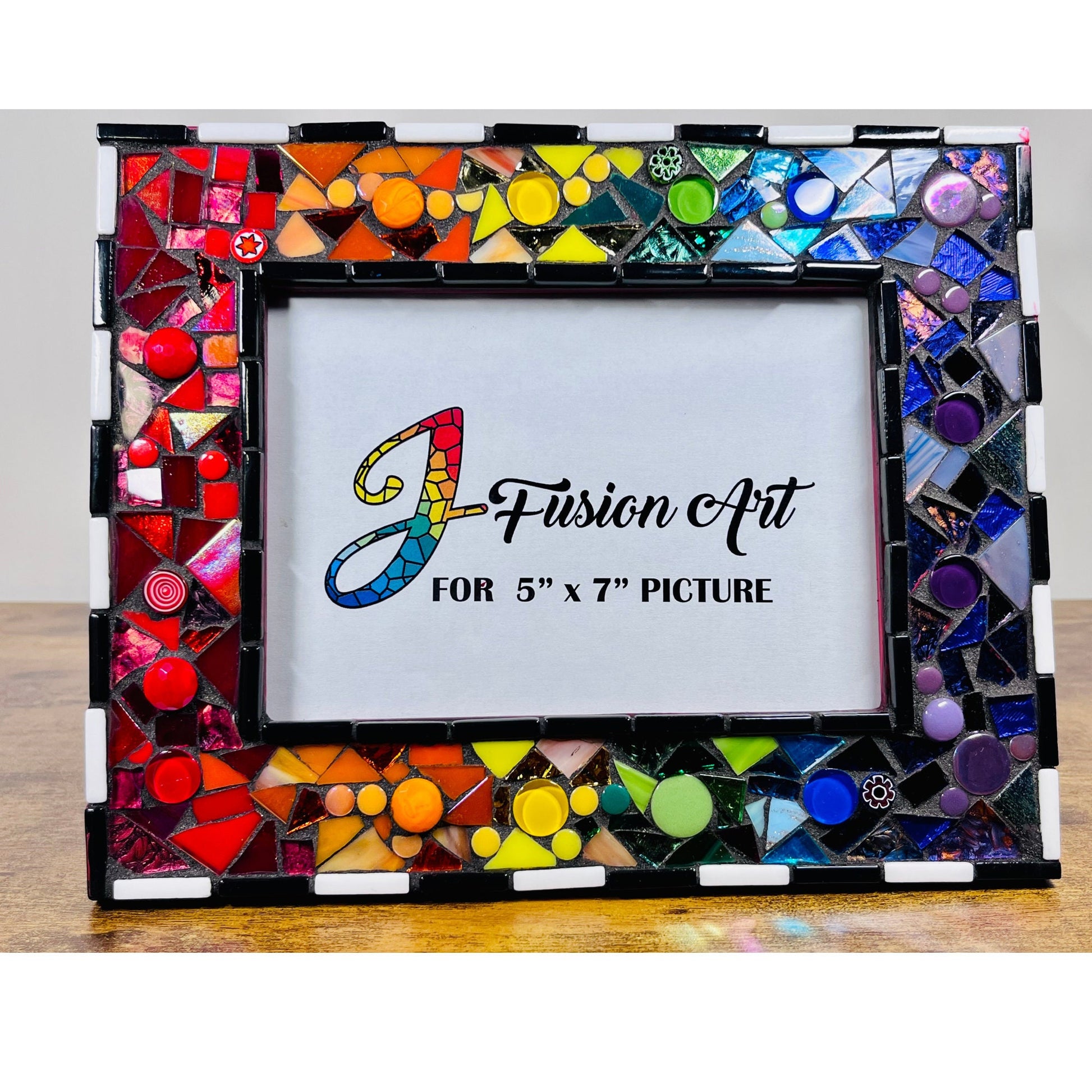 MOSAIC PHOTO FRAME| 5" x 7" | Rainbow Whimsy | Bestseller | Unique - PHOTO FRAMES