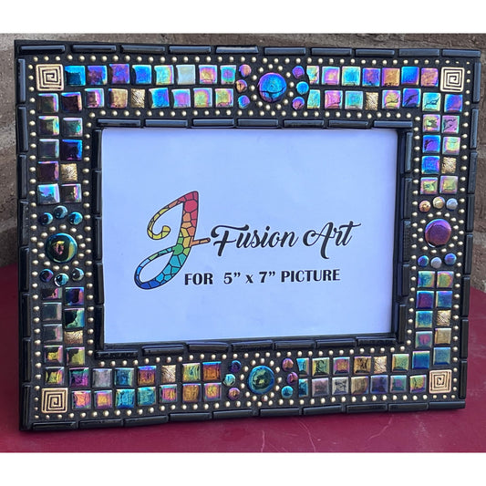 MOSAIC PHOTO FRAME| 5" x 7" | Black Iridescent Pearl | Top Seller - PHOTO FRAMES