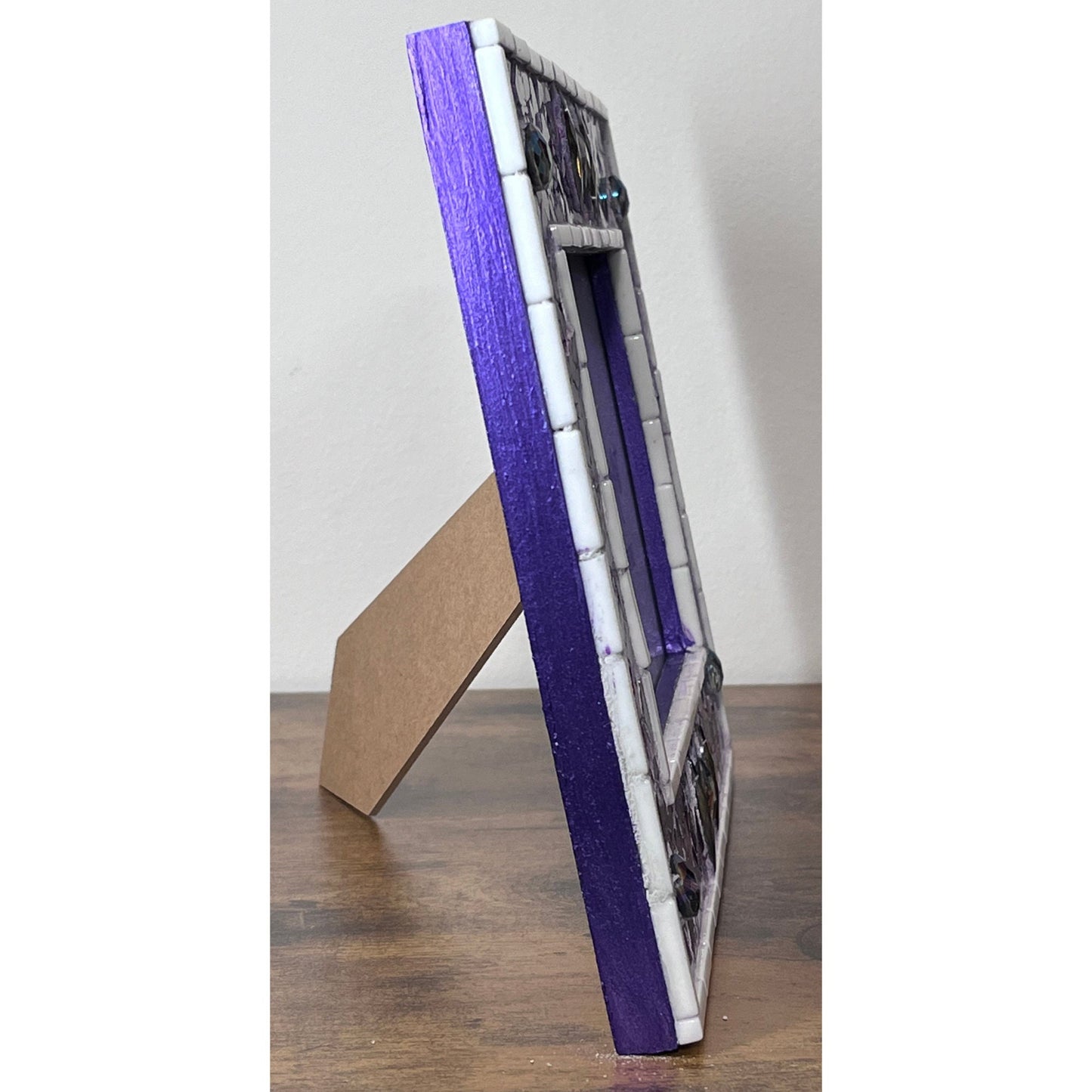 MOSAIC PHOTO FRAME| 5" x 7" | Purple Tempered Glass and Mosaic| Stunning color and shine! - PHOTO FRAMES