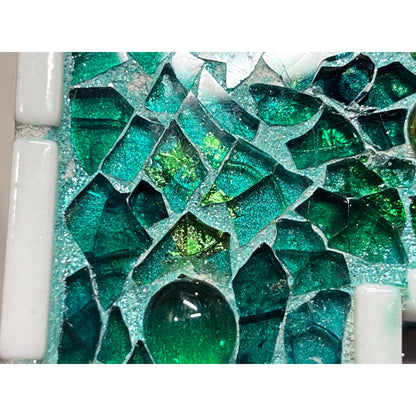 MOSAIC PHOTO FRAME| 5" x 7" | Green Tempered Glass and Mosaic! Elegant! - PHOTO FRAMES