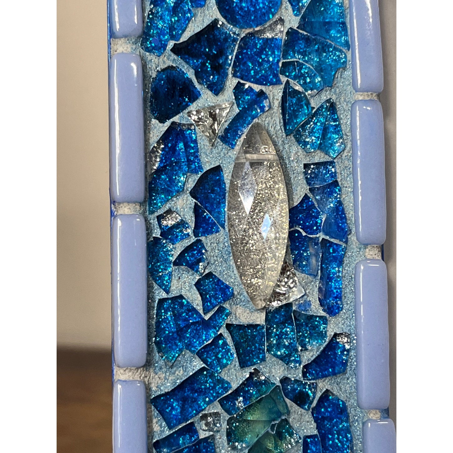 MOSAIC PHOTO FRAME| 5" x 7" | Sea Blue Tempered Glass and Mosaic| Unique - PHOTO FRAMES