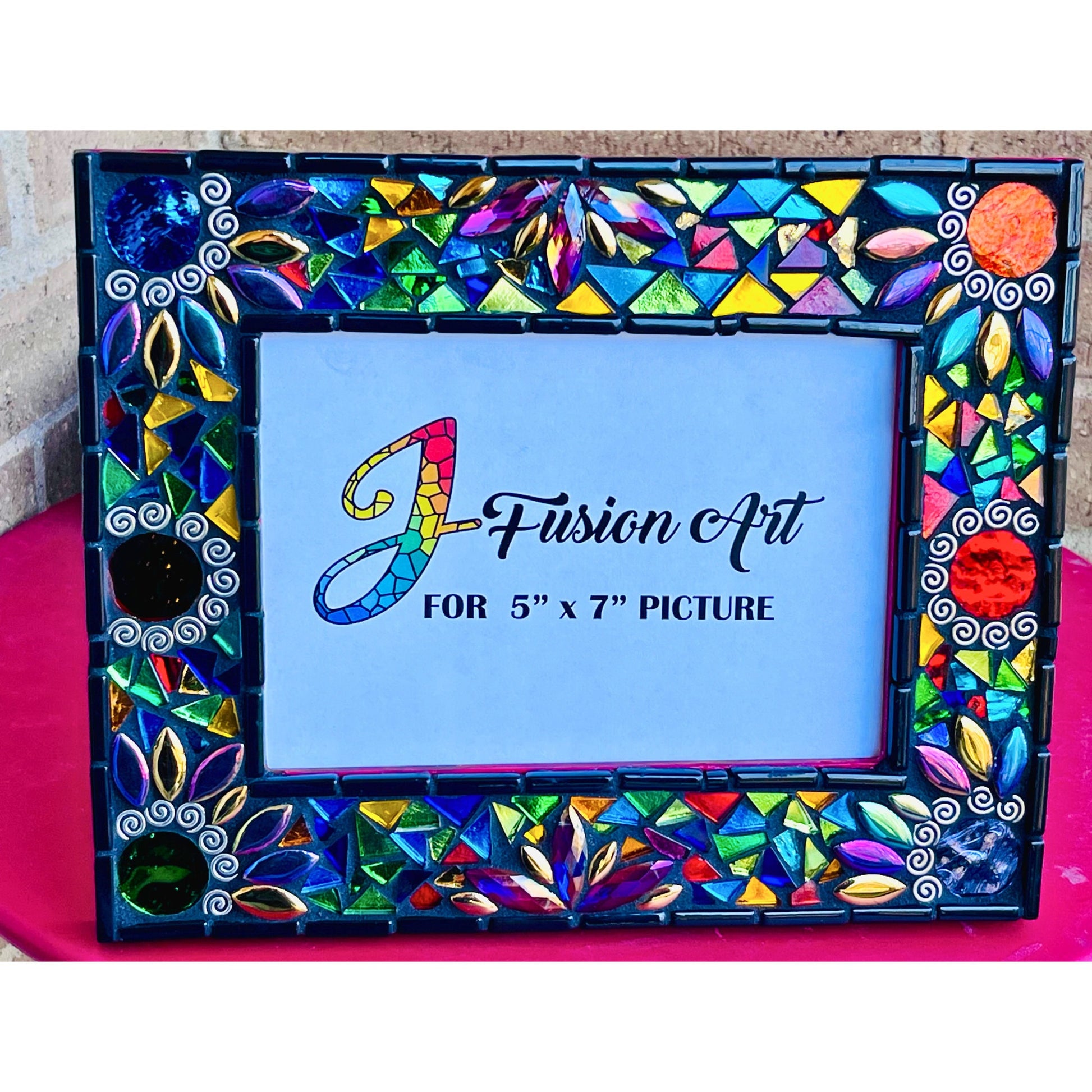 MOSAIC PHOTO FRAME| 5" x 7" | Iridescent Fiesta | Unique and Stylish! - PHOTO FRAMES