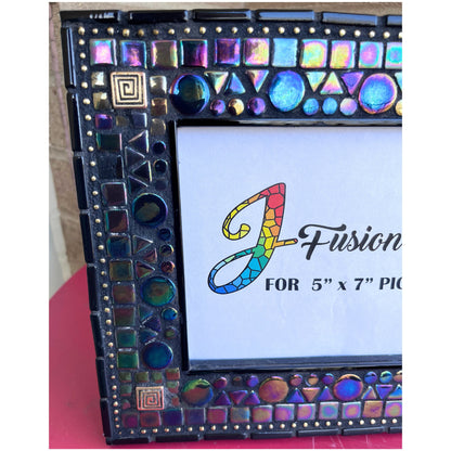 MOSAIC PHOTO FRAME| 5" x 7" | Black Iridescent | Elegant! - PHOTO FRAMES