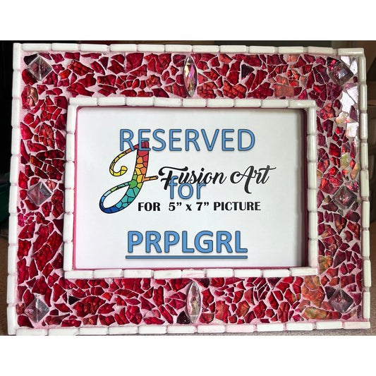 MOSAIC PHOTO FRAME| 5" x 7" |Red Tempered Glass | Stunning color and shine! - PHOTO FRAMES