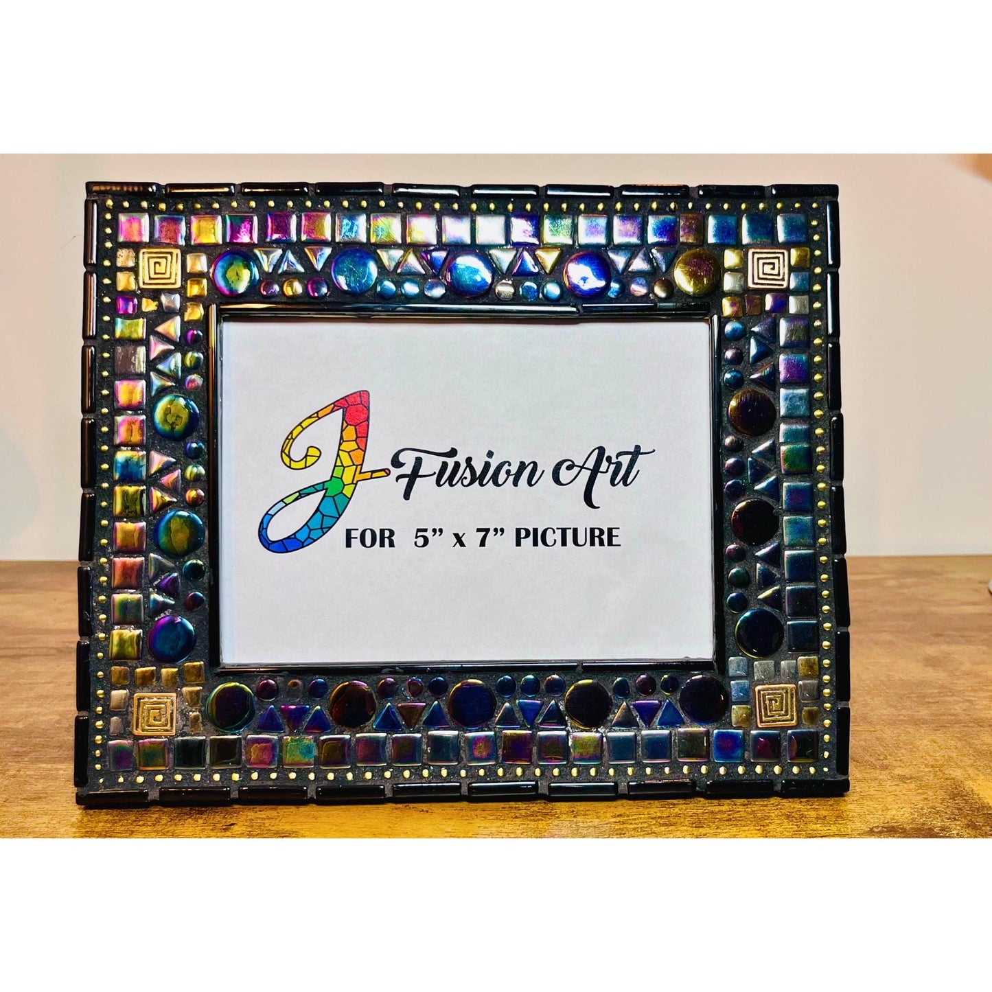 MOSAIC PHOTO FRAME| 5" x 7" | Black Iridescent | Elegant! - PHOTO FRAMES