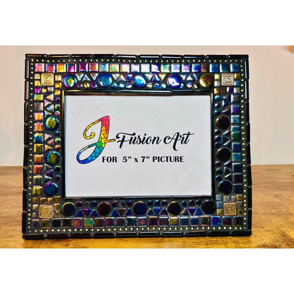 MOSAIC PHOTO FRAME| 5" x 7" | Black Iridescent | Elegant! - PHOTO FRAMES