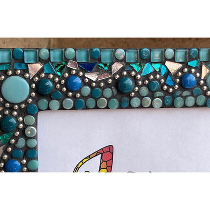 Aqua Waves 5x7 Mosaic Frame, Great Holiday Gift - Unique - PHOTO FRAMES