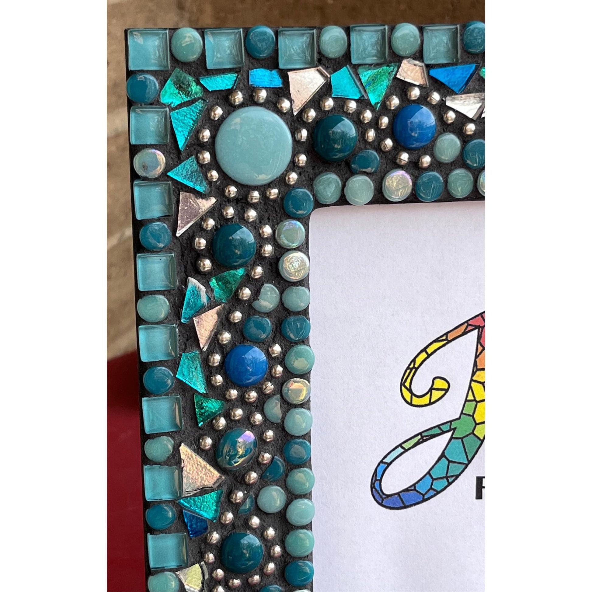 Aqua Waves 5x7 Mosaic Frame, Great Holiday Gift - Unique - PHOTO FRAMES