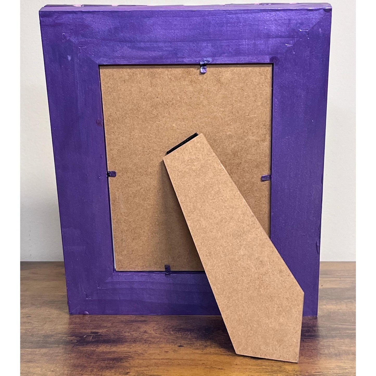 Purple Mosaic Photo Frame: 5x7 Tempered Glass Art