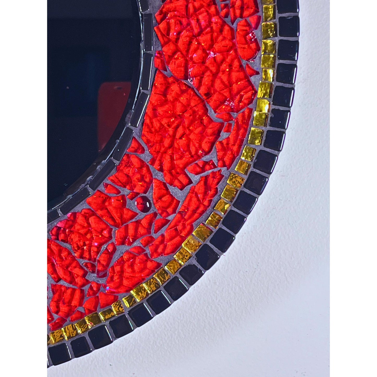 Captivating 14" Mosaic Mirror |Orient Inspired Decor| Statement Piece. - MIRRORS