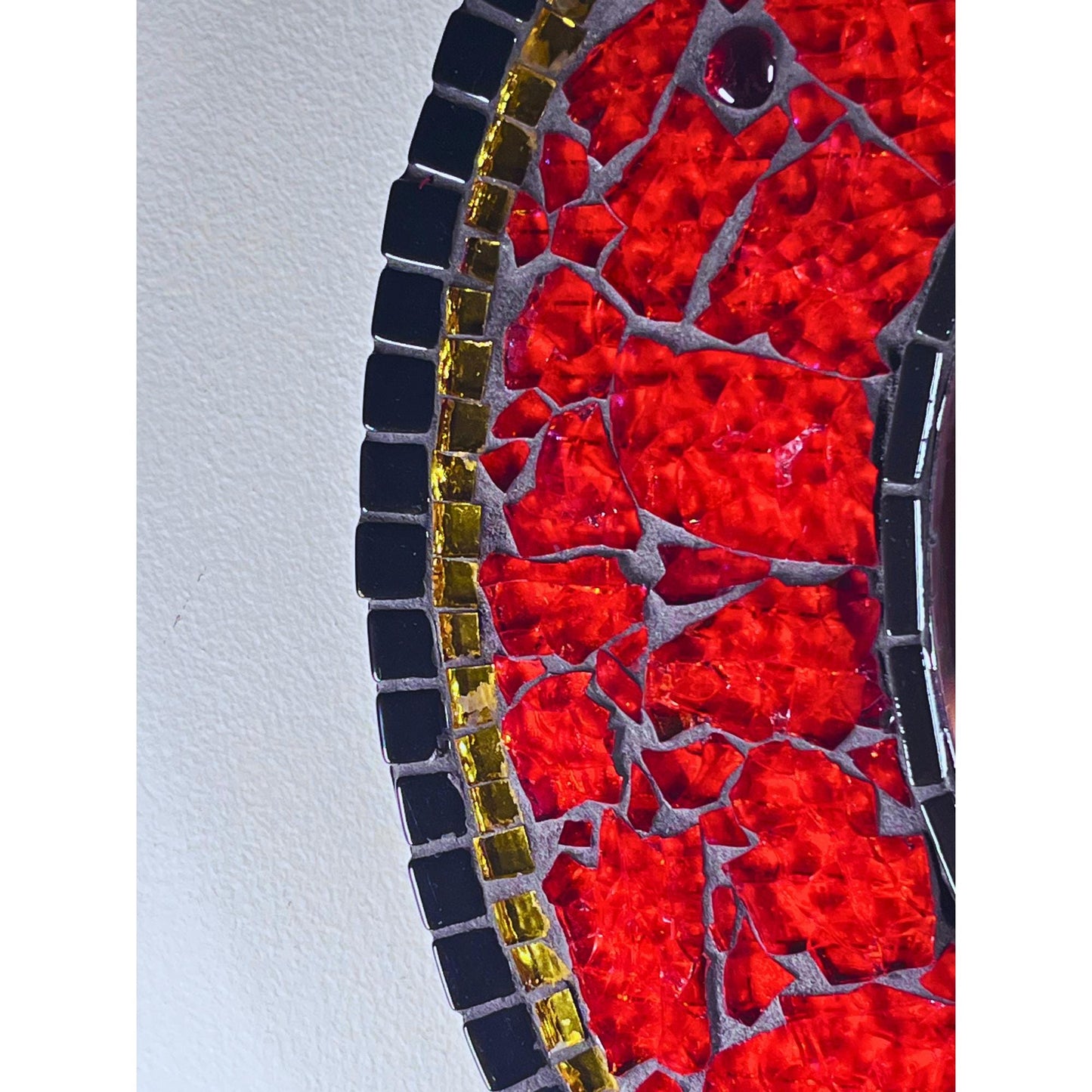 Captivating 14" Mosaic Mirror |Orient Inspired Decor| Statement Piece. - MIRRORS