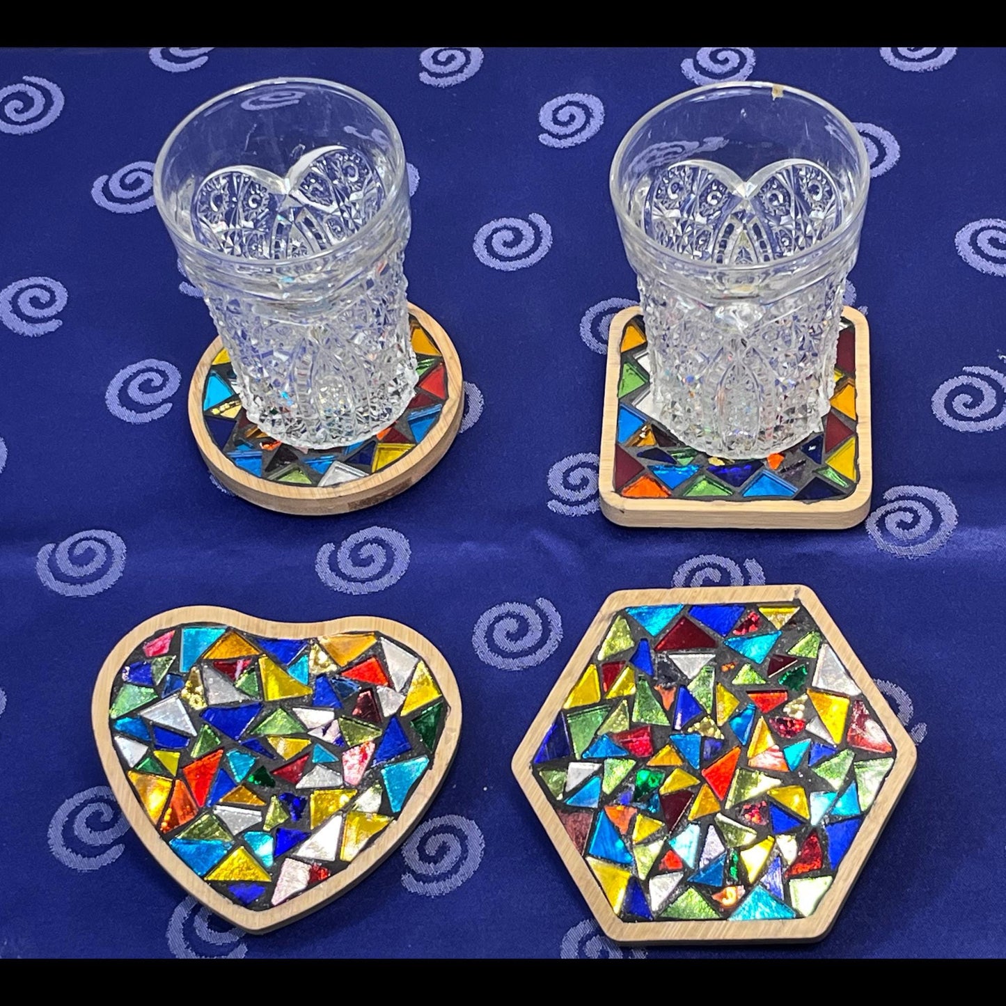 COASTER SET - 4 piece| Rainbow Kaleidoscope| One of a kind - 