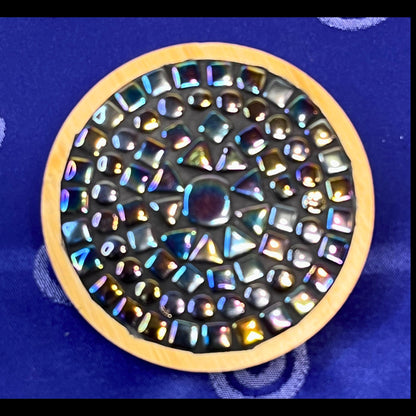 COASTER SET - 4 piece|Black Opal Iridescent| One of a kind - 