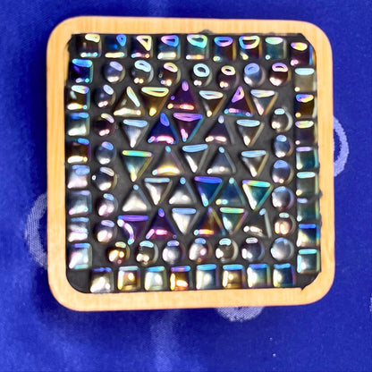 COASTER SET - 4 piece|Black Opal Iridescent| One of a kind - 