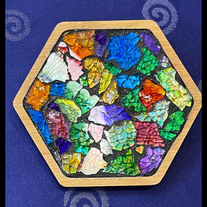 COASTER SET - 4 piece| Rainbow Tempered Glass| One of a kind - 