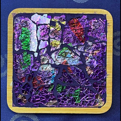 COASTER SET - 4 piece|PURPLE & jewel tones| One of a kind - 