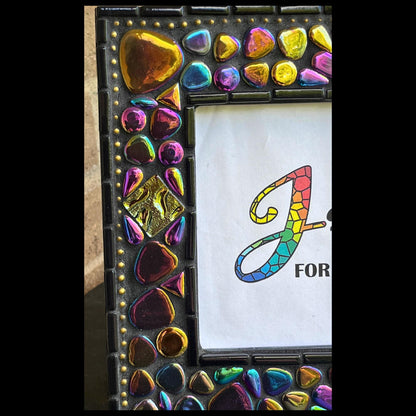 Black Pebble Iridescent Mosaic Photo Frame | 5" x 7" | Unique and Stylish! Ready to Ship! - PHOTO FRAMES