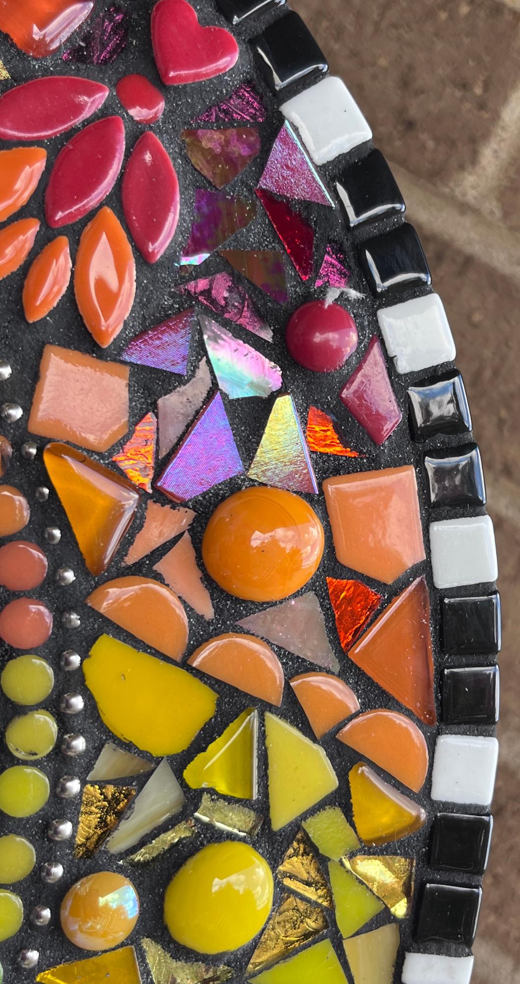 Rainbow Mosaic Mirror|14 inches| add some Whimsy to your wall - MIRRORS