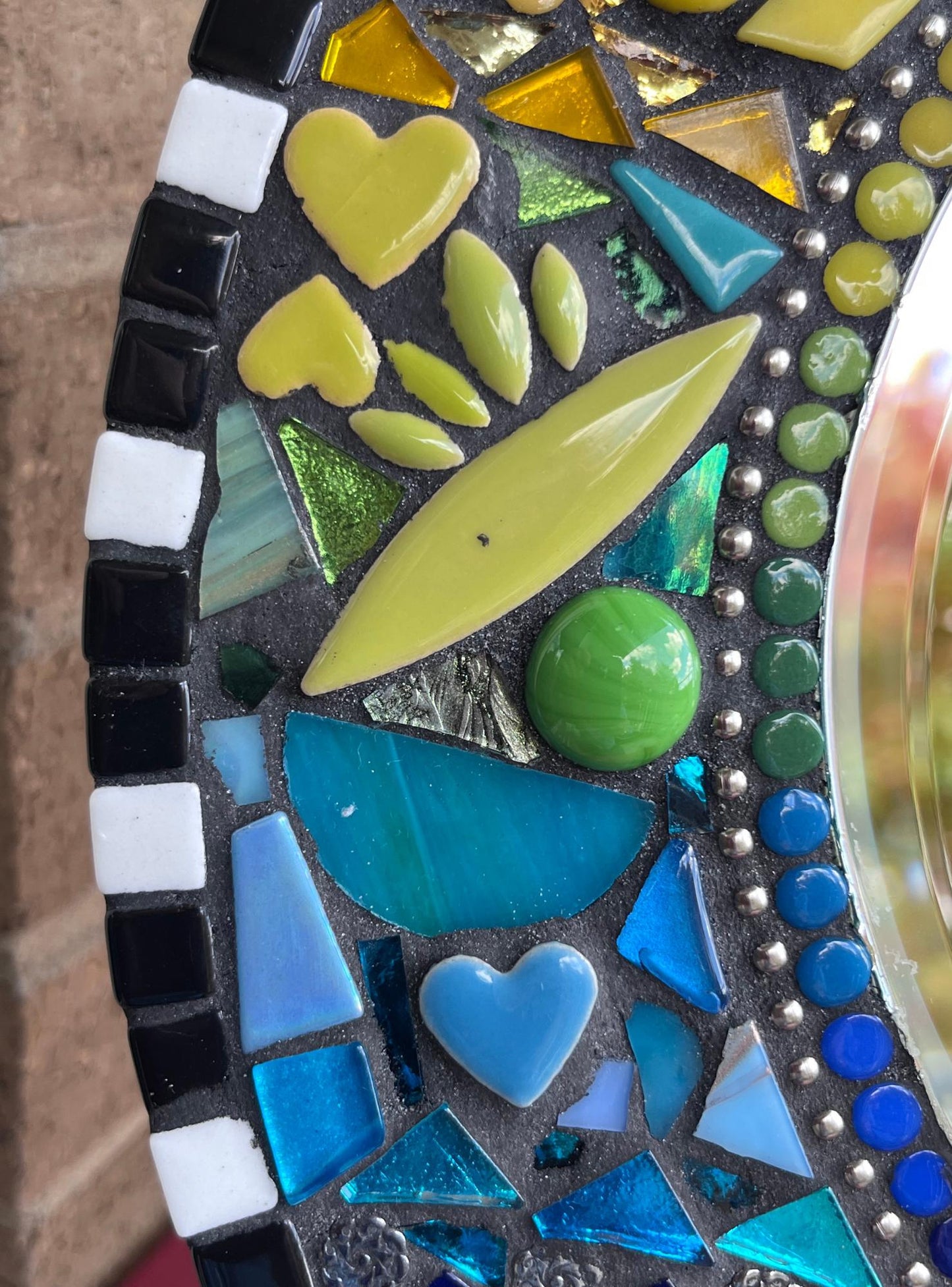 Rainbow Mosaic Mirror|14 inches| add some Whimsy to your wall - MIRRORS