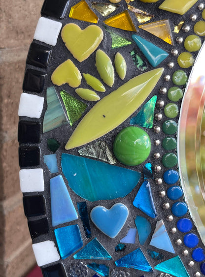 Rainbow Mosaic Mirror|14 inches| add some Whimsy to your wall - MIRRORS