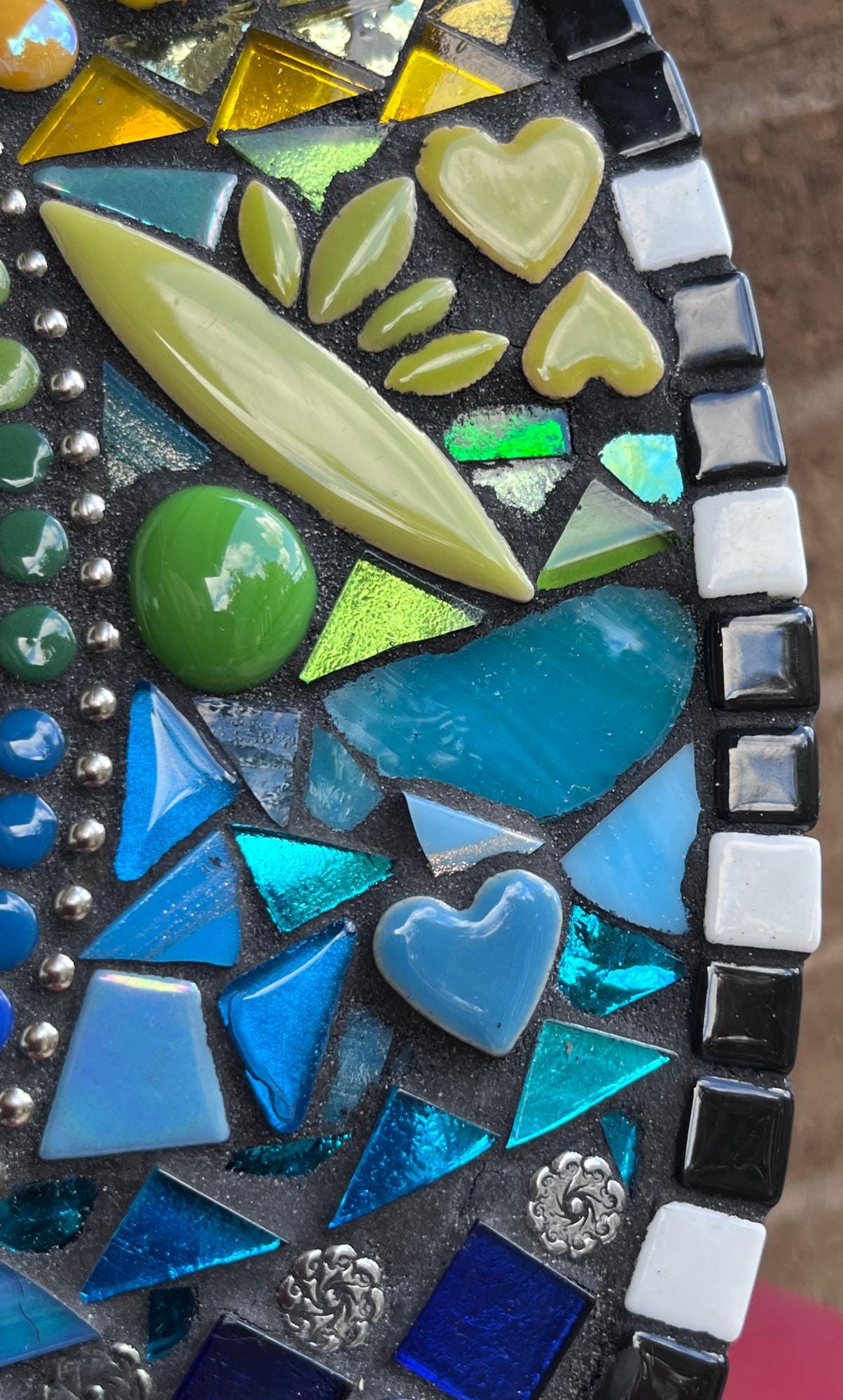 Rainbow Mosaic Mirror|14 inches| add some Whimsy to your wall - MIRRORS