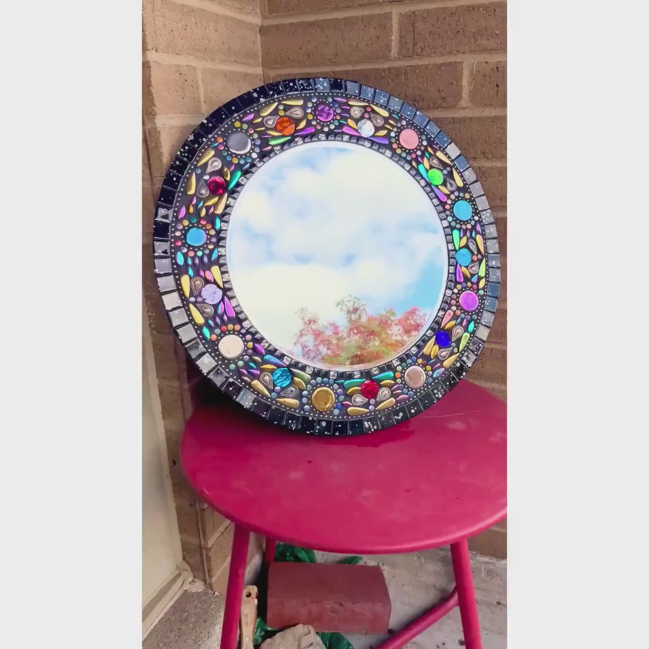 IRIDESCENT DRAGONFLY MIRROR |18 inches| One of a Kind