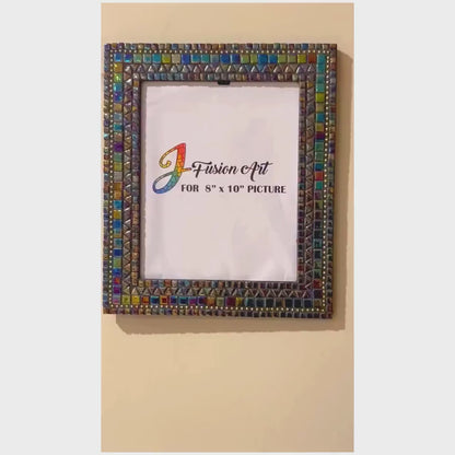 Sparkling Iridescent Mosaic Frame for Dad 8x10 - Stand Out with Style this Christmas!